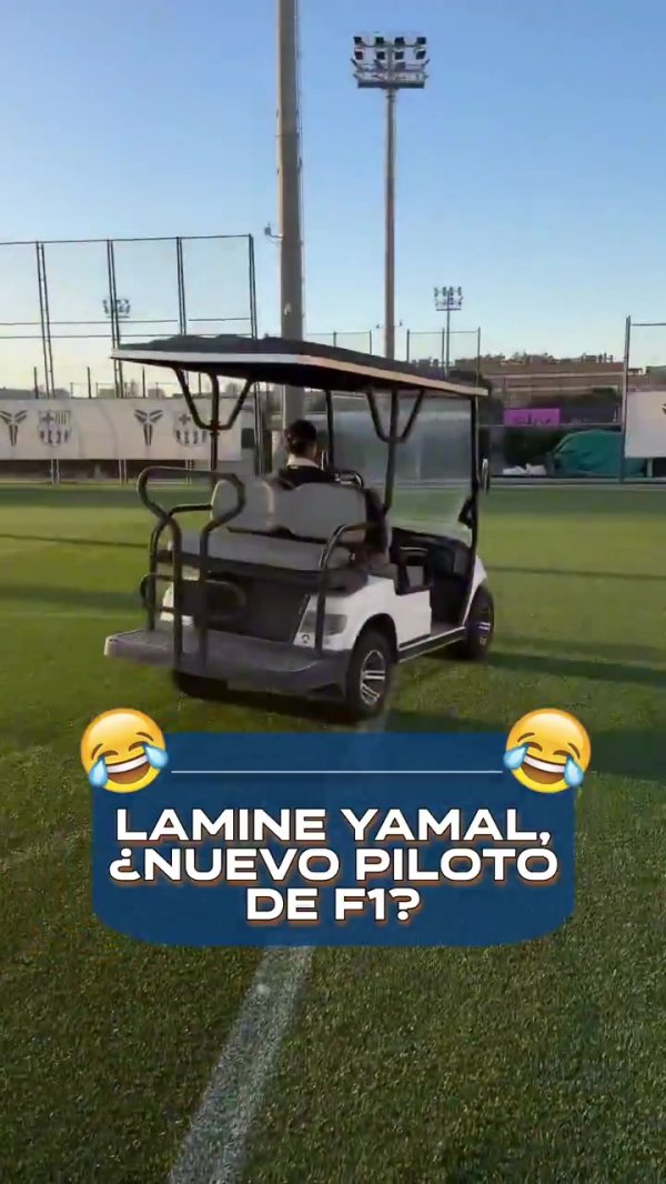 无证上路😂18岁亚马尔开着高尔夫球  球车，在运动活动    场  上炫车技