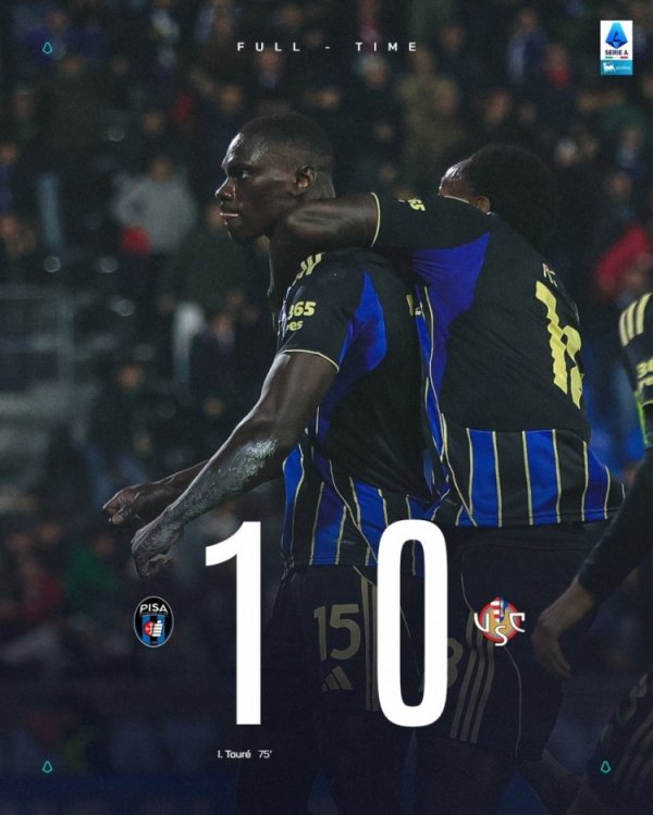 比萨时隔34年后重新在意甲职业联赛  赢球，上一次是1991年5月12日